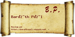 Baráth Pál névjegykártya
